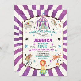 Circus Carnival Birthday Invitation Circus Party
