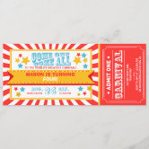 Carnival Birthday Party Ticket Invitation