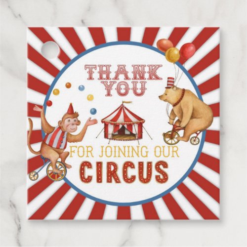 circus carnival birthday or baby shower favor tag