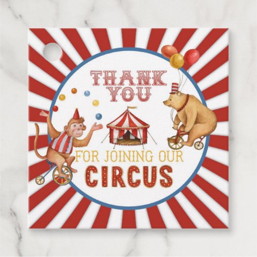 circus carnival birthday or baby shower favor tag