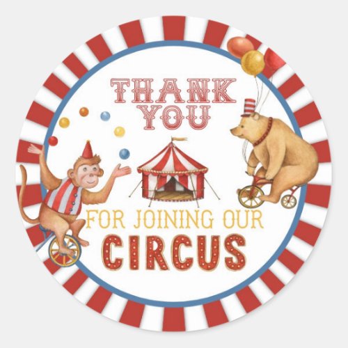 circus carnival birthday or baby shower favor tag