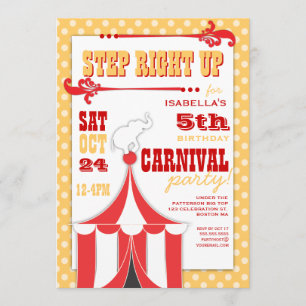 Circus Carnival Birthday Party Big Top Invitation