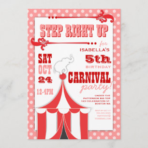 Circus Carnival Birthday Party Big Top Invitation