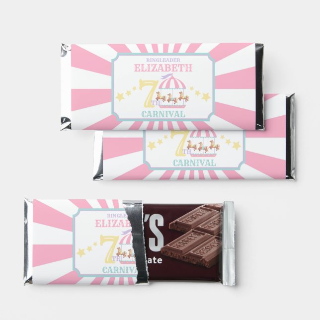 Circus Carnival Birthday Party Favor Candy Bar (Front)