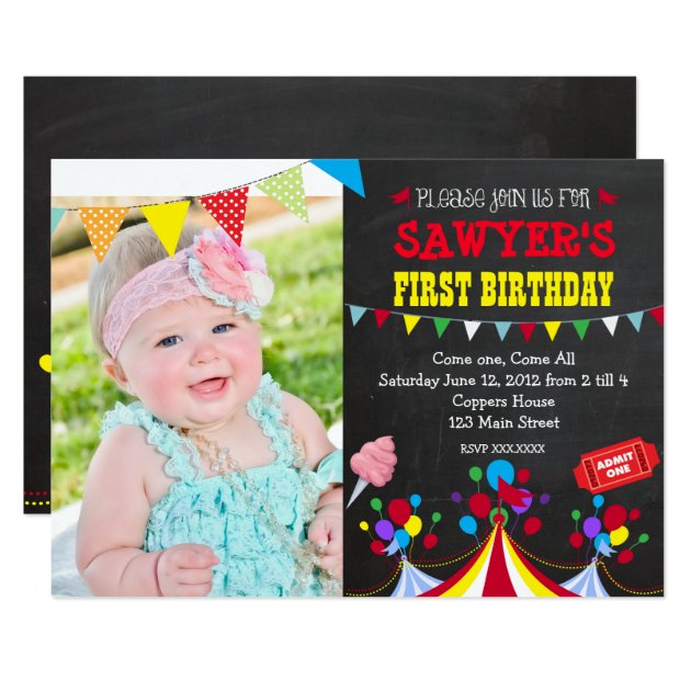 Circus Carnival Birthday Party Invitation