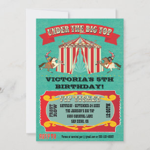 Circus Carnival Birthday Party Invitation