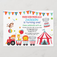 Circus Carnival Birthday Party Invitation