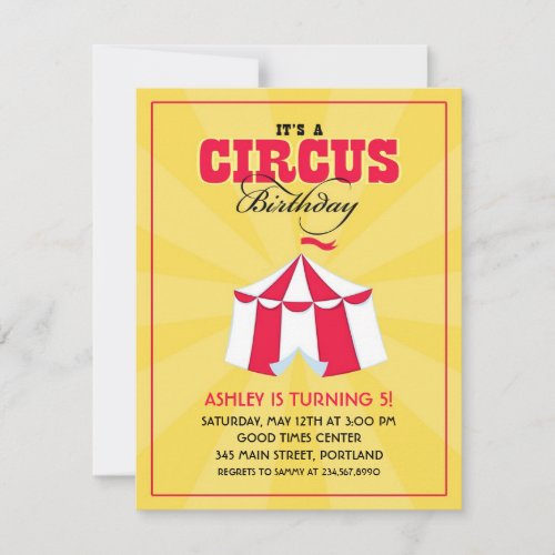 Circus  Carnival Birthday Party Invitation