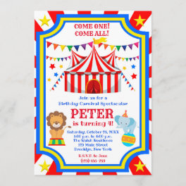 Circus Carnival Birthday Party Invitation