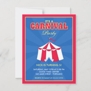 Circus Carnival Birthday Party Invitation