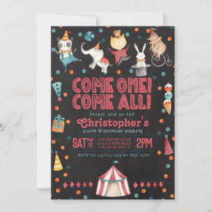 Circus Carnival Birthday Party Invitation