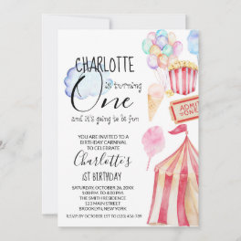 Circus Carnival Birthday Party Invitation