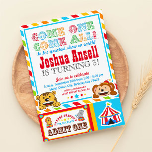 Circus Carnival Birthday Party Invitation
