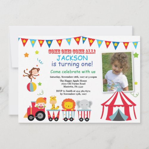 Circus Carnival Birthday Party Invitation