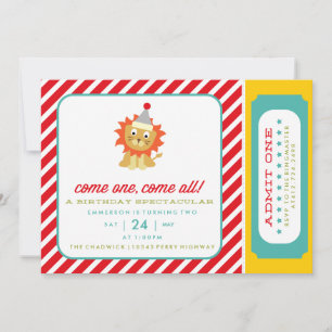 CIRCUS CARNIVAL BIRTHDAY PARTY INVITATION invite