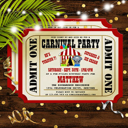 Circus Carnival Birthday Party Invitations