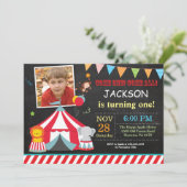 Circus Carnival Birthday Party Photo Invitation (Standing Front)