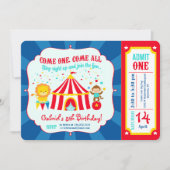 Circus Carnival Birthday Party Ticket Invitation (Front)