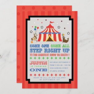 Circus Carnival Birthday Party Ticket Invitation