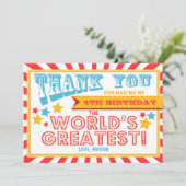 Circus Carnival Birthday Thank you card Big Top (Standing Front)