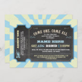 Circus Carnival Blue Boy Baby Shower Invitation (Front/Back)