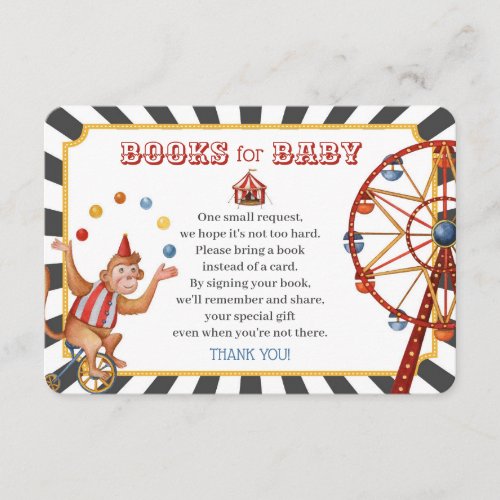 circus carnival books for baby invitation insert