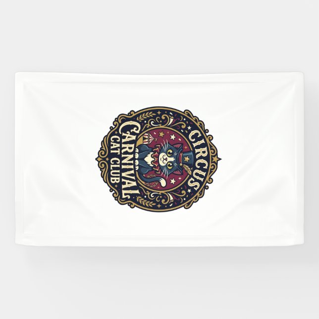 Circus Carnival Cat Cat Dad Gift Idea - Circus Car Banner (Horizontal)