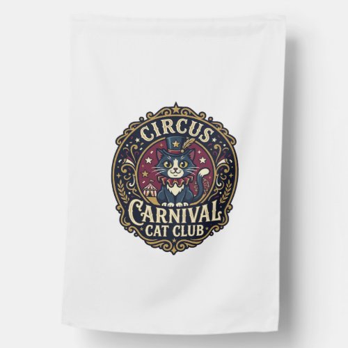 Circus Carnival Cat Cat Dad Gift Idea - Circus Car House Flag
