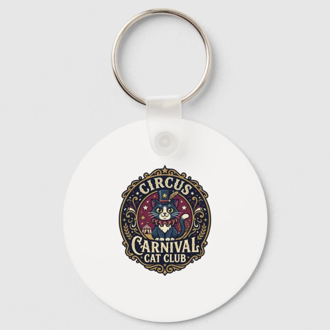 Circus Carnival Cat Cat Dad Gift Idea - Circus Car Keychain (Front)
