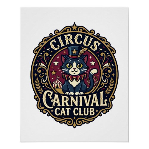 Circus Carnival Cat Cat Dad Gift Idea - Circus Car Poster