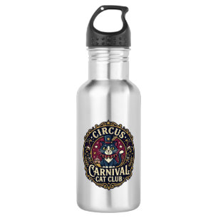Circus Carnival Cat Cat Dad Gift Idea - Circus Car Stainless Steel Water Bottle