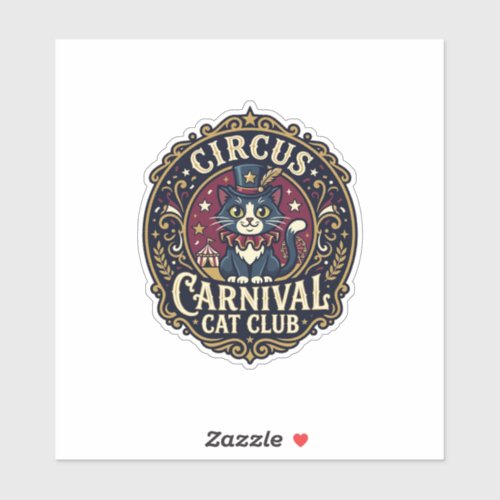 Circus Carnival Cat Cat Dad Gift Idea - Circus Car Sticker