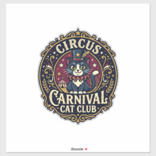 Circus Carnival Cat Cat Dad Gift Idea - Circus Car Sticker