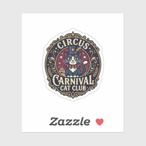 Circus Carnival Cat Cat Dad Gift Idea - Circus Car Sticker