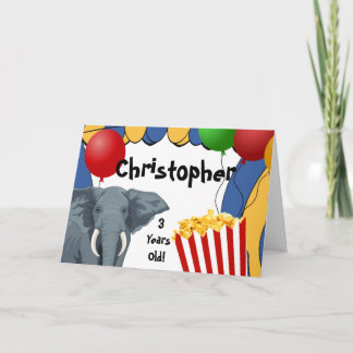Circus Carnival Custom Birthday Card