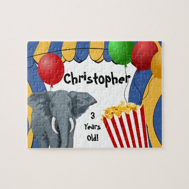 Circus Carnival Custom Birthday Jigsaw Puzzle (Horizontal)