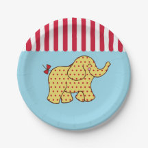 Circus Carnival Elephant Party Paper Plates