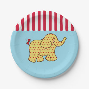 Circus Carnival Elephant Party Paper Plates