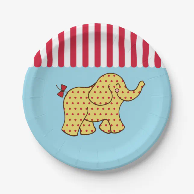 Circus Carnival Elephant Party Paper Plates | Zazzle