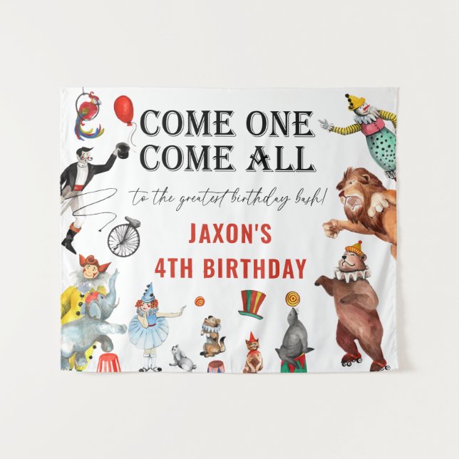 Circus Carnival Festival Birthday Party Backdrop (Front (Horizontal))