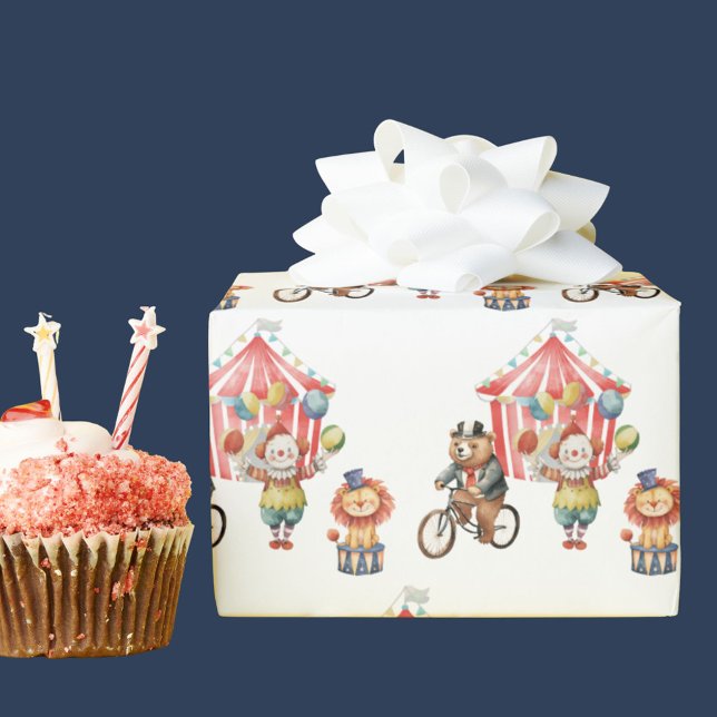 Circus Carnival Festival Cute Children Kids Party  Wrapping Paper (Creator Uploaded)