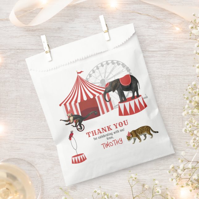 Circus Carnival Festival Theme Big Top Birthday Favor Bag (Clipped)