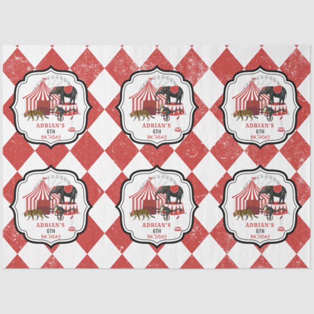 Circus Carnival Festival Theme Big Top Birthday Tissue Paper (Front)