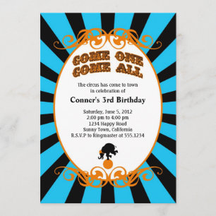 Circus Carnival Invitation Blue