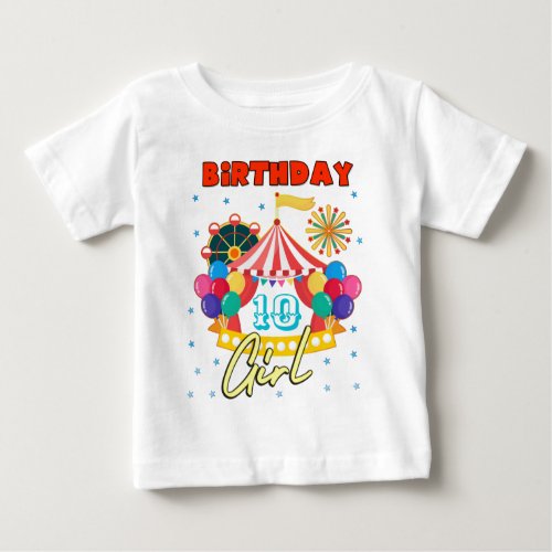 Circus Carnival Party Girl Theme Custom Baby T_Shirt