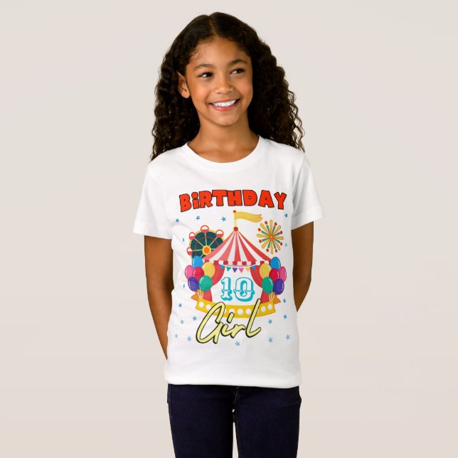 Circus Carnival Party Girl Theme Custom T-Shirt (Front Full)