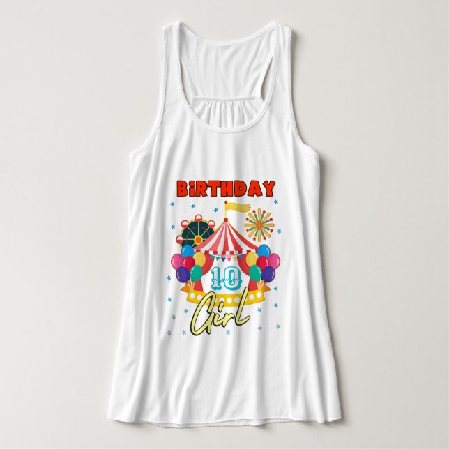 Circus Carnival Party Girl Theme Custom Tank Top (Design Front)