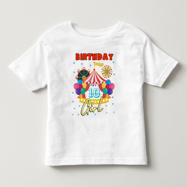 Circus Carnival Party Girl Theme Custom Toddler T-shirt (Front)