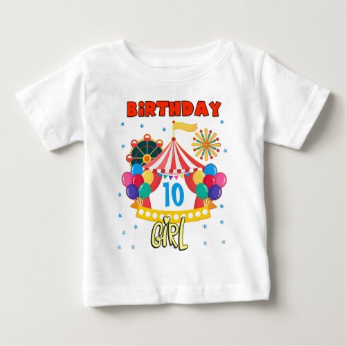 Circus Carnival Party Girl Theme Matching  Baby T_Shirt