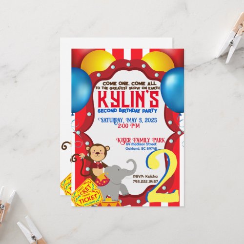 Circus  Carnival Party Invitation